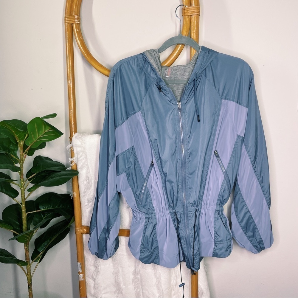 Free People Movement Grey Purple Zip Up Jacket sz XS
